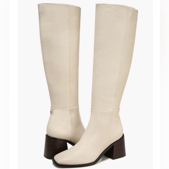 Sam Edelman | Wade Block Heel Knee High Boots In Ivory Size 6.5 - Picture 1 of 11